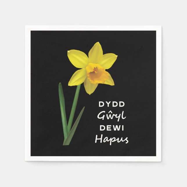Serviette En Papier Dydd Giles Dewi Hapus Joyeux St David's Day (Devant)