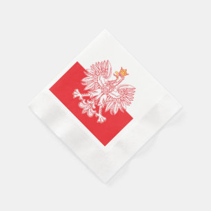 Serviette En Papier Eagle polonais décrit en rouge