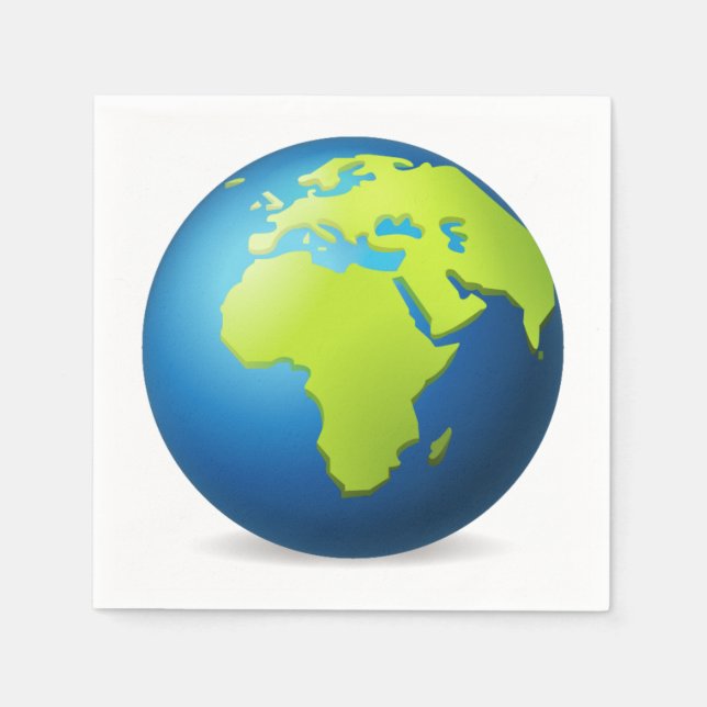 Serviette En Papier Earth Globe Europe Afrique - Emoji (Devant)