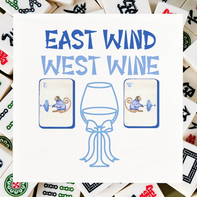 Serviette En Papier East Wind West Wine Mahjong Napkins Chinoiserie (Créateur téléchargé)