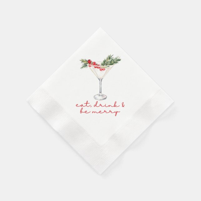 Serviette En Papier Eat, Drink, and Be Merry Christmas  (Coin)