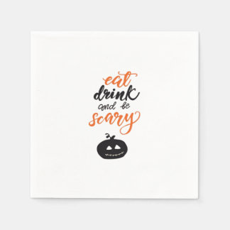 Serviette En Papier Eat Drink And Be Scary Funny Halloween