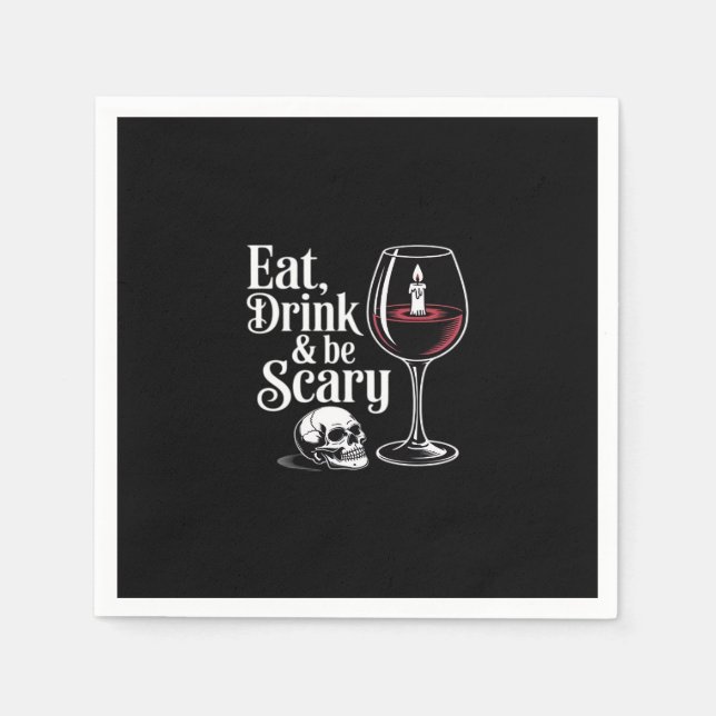 Serviette En Papier Eat Drink And Be Scary Funny Quote Modern Look (Devant)