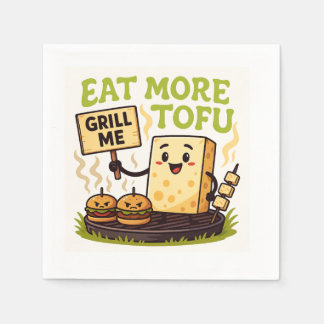 Serviette En Papier Eat More Tofu – Grill Me Instead BBQ Protest 