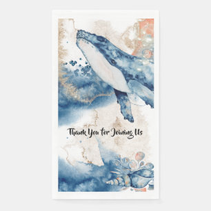 Serviette En Papier Eau de baleine mammifères océaniques bleu orange c