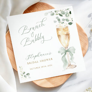 Serviette En Papier Eau-forte Eucalyptus Champagne Baby Shower de Mari