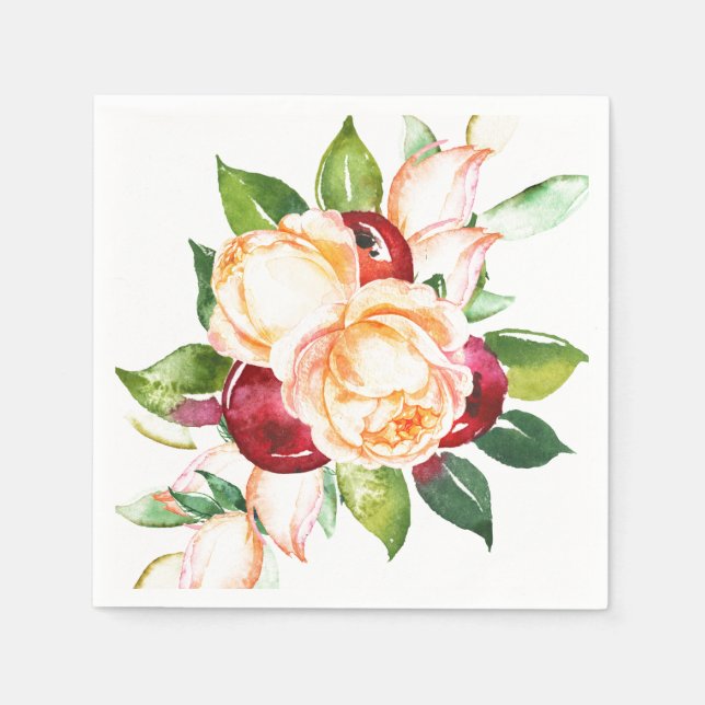 Serviette En Papier Eaux roses et Berry (Devant)