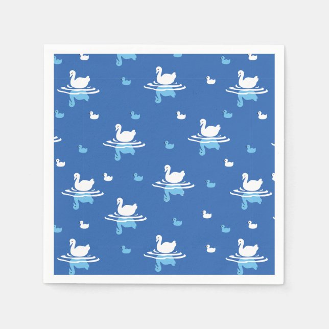 Serviette En Papier Eaux sereines - Conception Motif de Swan Lake (Devant)