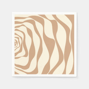 Serviette En Papier Ebb et flux 4 en Tan et crème