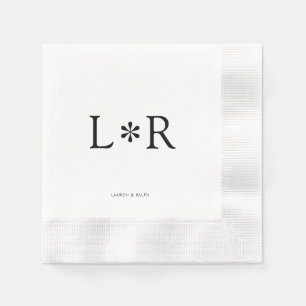 Serviette En Papier Ébène et ivoire   Moderne et élégant