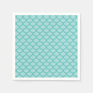 Serviette En Papier Écaille de sirène turquoise fête d'anniversaire