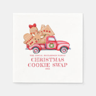 Serviette En Papier Échange de cookies de Noël de Camion Rouge