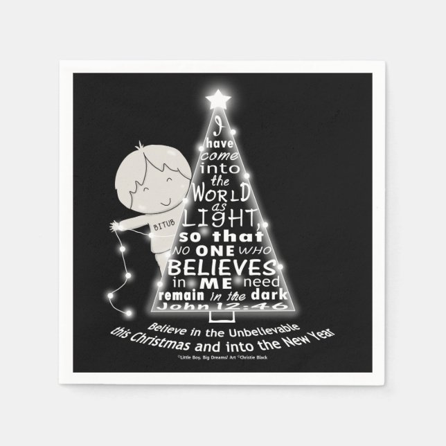 Serviette En Papier Éclairage de l'arbre (Devant)