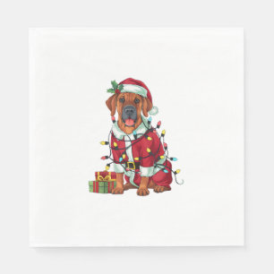 Serviette En Papier Éclairage de Noël Père Noël Rhodesian Ridgeback Ch