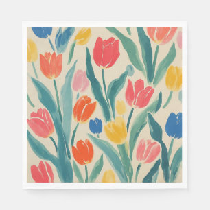 Serviette En Papier Éclat printanier des tulipes