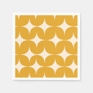 Serviette En Papier Éclats de soleil beige de style milieu de siècle m