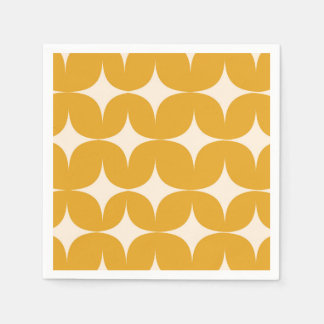 Serviette En Papier Éclats de soleil beige de style milieu de siècle m
