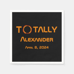 Serviette En Papier Éclipse Solaire 2024 Totalement Personnelle