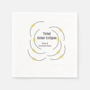 Serviette En Papier Éclipse solaire totale ajouter date lieu moitié so