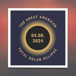 Serviette En Papier Éclipse solaire totale des États-Unis 8 avril, 202