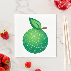 Serviette En Papier Eco Globe Fruit Green Earth Leaf Sphere