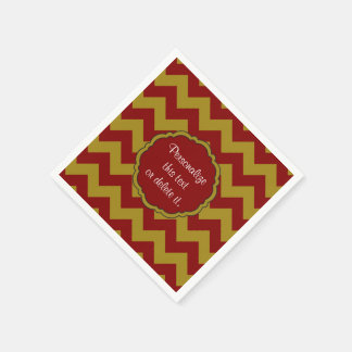Serviette En Papier École-Colors-Chevron, Maroon-Or-