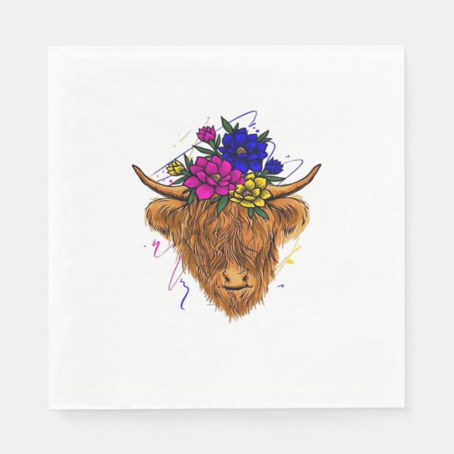 Serviette En Papier Écossais Highland Vache Vache Vache Whisperer Agri (Devant)