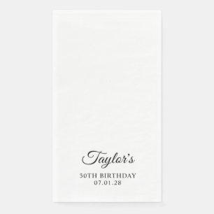 Serviette En Papier Écriture élégante 50e anniversaire