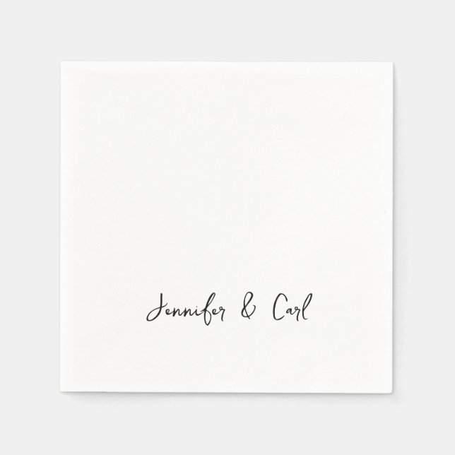 Serviette En Papier Écriture professionnelle minimaliste (Devant)
