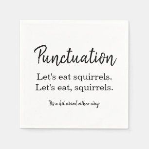 Serviette En Papier Ecrivain Humour Drôle Ponctuation Typographie