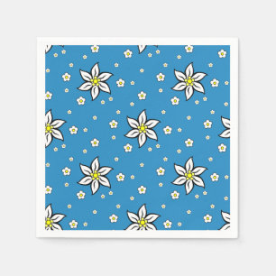 Serviette En Papier Edelweiss sur Blue Large