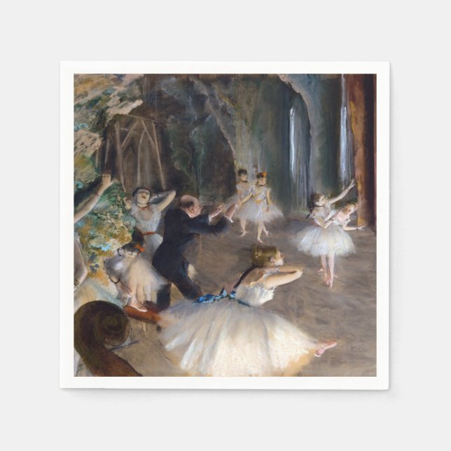 Serviette En Papier Edgar Degas - La répétition du ballet sur scène (Devant)