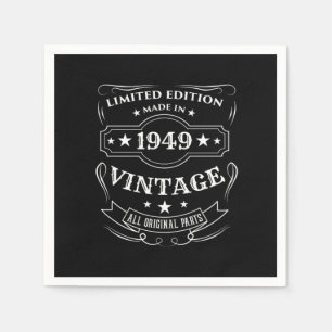 Serviette En Papier Edition Limitée Fabriquée En 1949 Cadeau D'Anniver