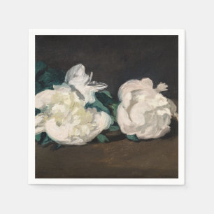 Serviette En Papier Edouard Manet - Branche des pivoines blanches, sec