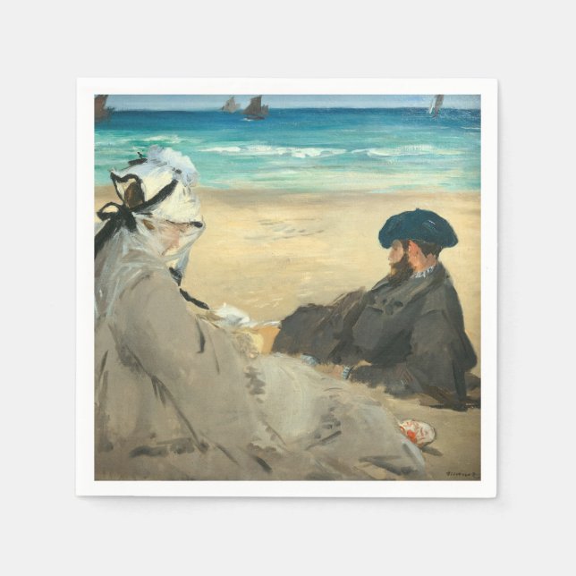 Serviette En Papier Edouard Manet - Sur la plage (Devant)