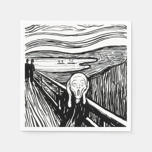 Serviette En Papier Edvard Munch - La lithographie de cri (Devant)