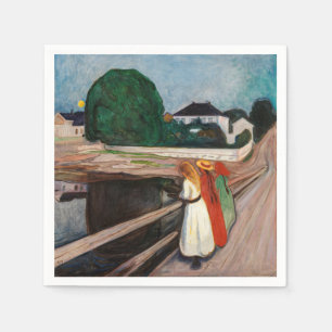 Serviette En Papier Edvard Munch - Les filles sur le pont