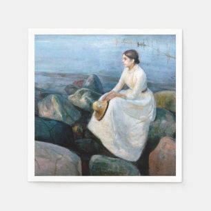 Serviette En Papier Edvard Munch - Nuit d'été, Enger sur la plage