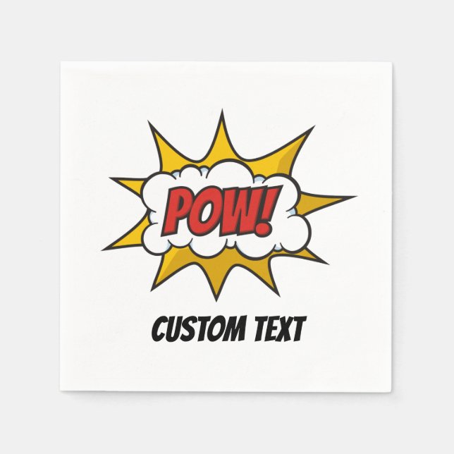 Serviette En Papier Effet audio comique Pow (Devant)