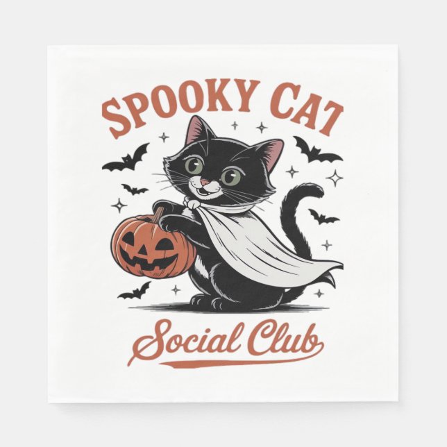 Serviette En Papier Éffrayant Cat Social Club PNG - Cute Kitten Classi (Devant)