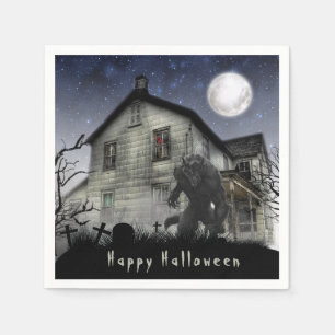 Serviette En Papier Effrayant Halloween Werewolf