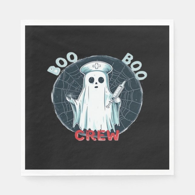 Serviette En Papier Éffrayant Nurse Ghost Haunted Hospital Crew Ghomaj (Devant)
