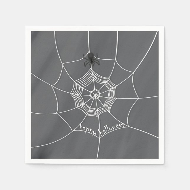 Serviette En Papier Éffrayant Spider dans Spider Web (Devant)
