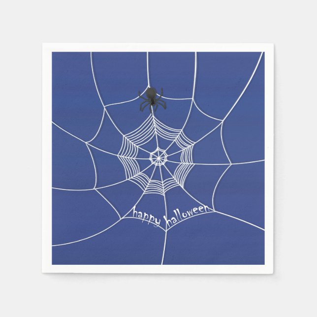 Serviette En Papier Éffrayant Spider dans Spider Web (Devant)