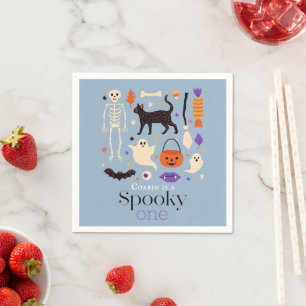 Serviette En Papier Éffrayant Un Halloween Motifs Bleu 1er anniversair