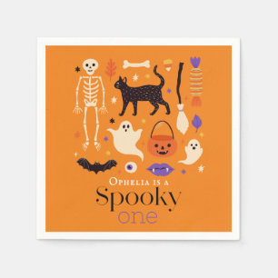 Serviette En Papier Éffrayant Un Halloween Motifs Orange 1er Anniversa
