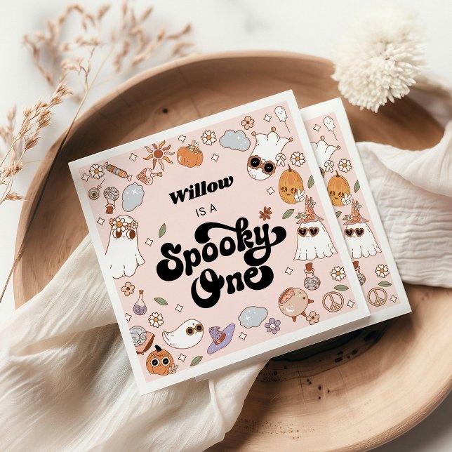 Serviette En Papier Éffrayant Un Halloween Super 1er anniversaire (Créateur téléchargé)