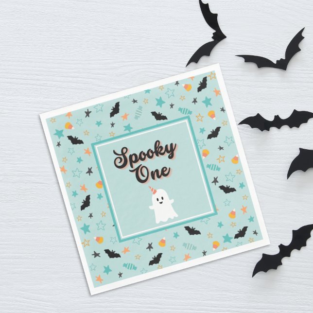 Serviette En Papier Éffrayant Un Sexe Neutre Halloween Premier Anniver (Créateur téléchargé)