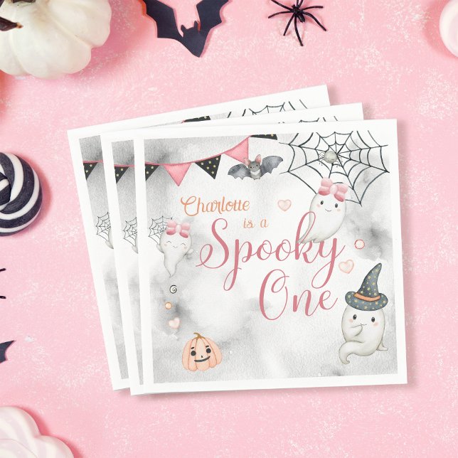 Serviette En Papier Éffrayant une fille Halloween 1er anniversaire (Créateur téléchargé)