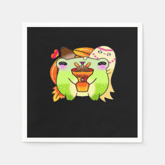 Serviette En Papier Éffrayante grenouille Citrouille épice Latte saiso
